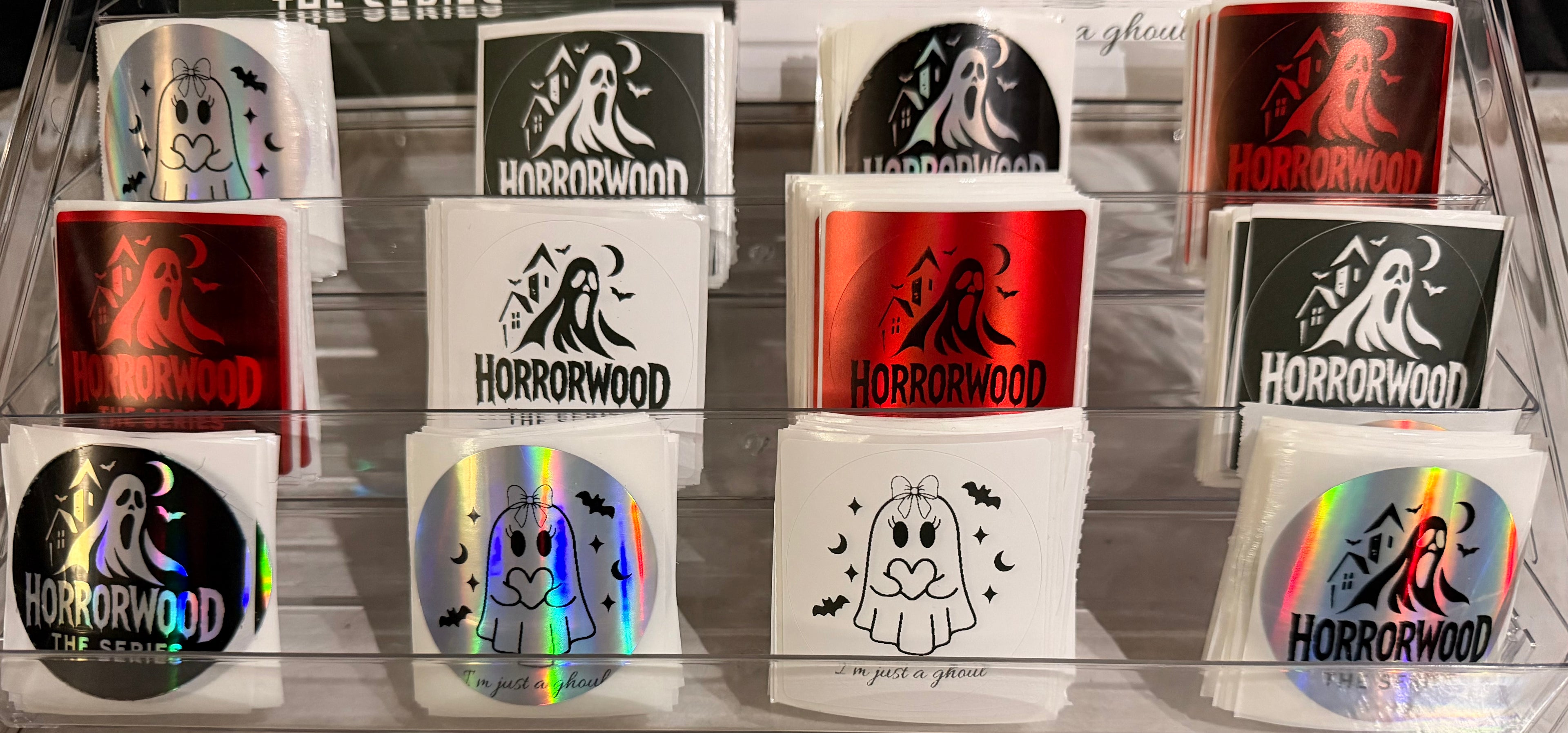 *IN PERSON ONLY* Small Horrorwood Stickers